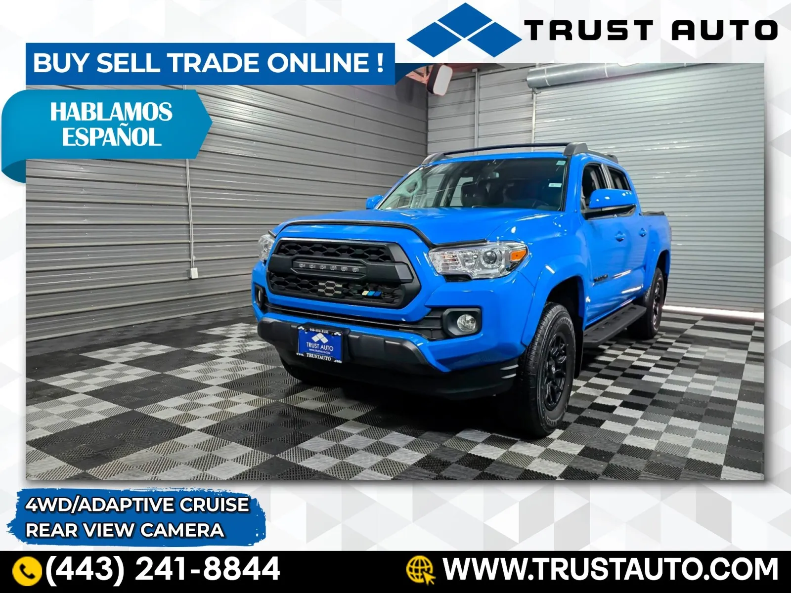 Blue 2021 Toyota Tacoma SR5 4WD Double Cab Pickup Truck for sale in Sykesville, MD