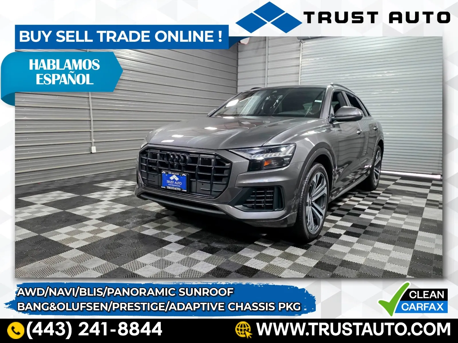 Gray 2019 Audi Q8 Prestige AWD Luxury SUV w/Adaptive Chassis Pkg for sale in Sykesville, MD