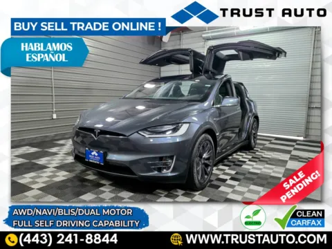 Silver 2019 Tesla Model X Long Range Dual Motor AWD Electic SUV w/Full Self-Driving Capabi for sale in Sykesville, MD