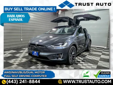 Silver 2019 Tesla Model X Long Range Dual Motor AWD Electic SUV w/Full Self-Driving Computer for sale in Sykesville, MD
