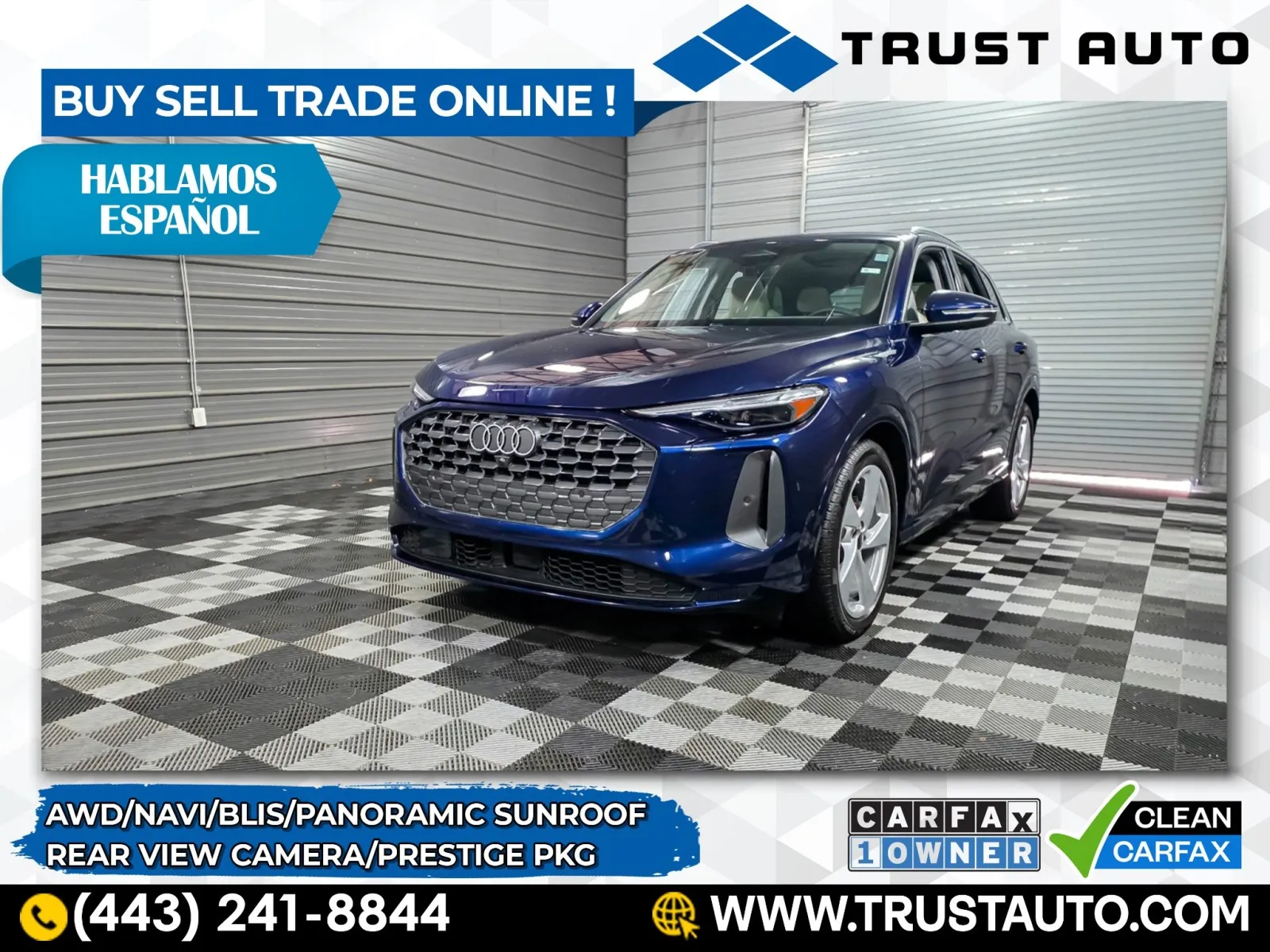 Blue 2025 Audi Q5 2.0T Prestige AWD Luxury SUV for sale in Sykesville, MD