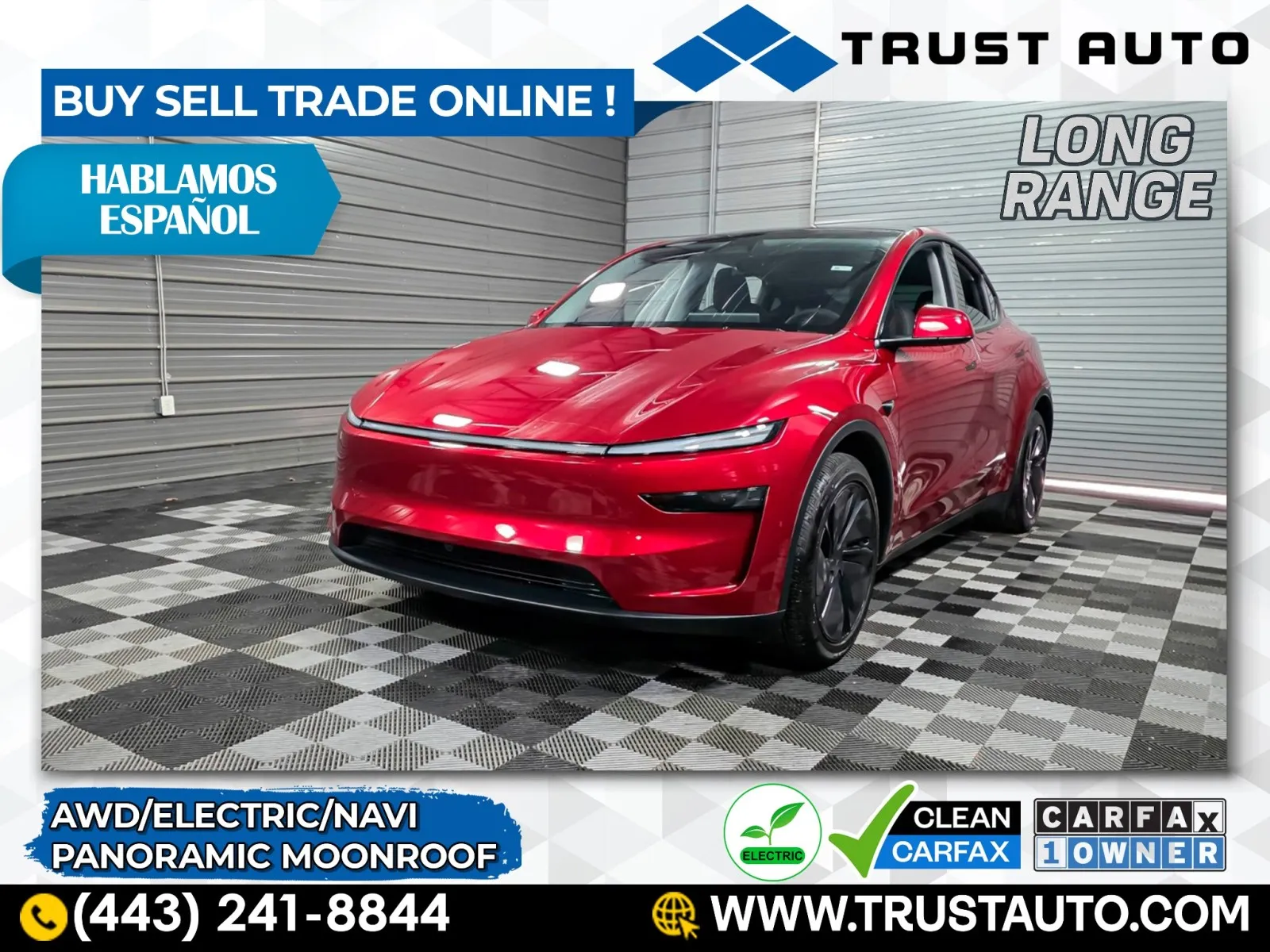 Red 2026 Tesla Model Y Long Range AWD Electric SUV w/Full Self-Driving Capability for sale in Sykesville, MD