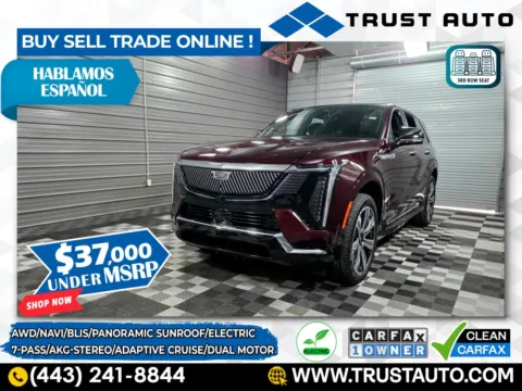 Black 2025 Cadillac Escalade IQ Luxury 2 AWD 7-Passenger Electric SUV for sale in Sykesville, MD