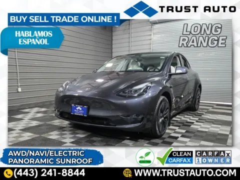 Gray 2025 Tesla Model Y Long Range AWD Electric SUV for sale in Sykesville, MD