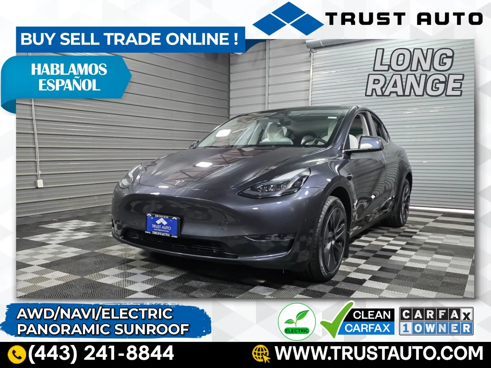 Gray 2025 Tesla Model Y Long Range AWD Electric SUV for sale in Sykesville, MD