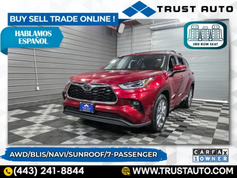 Red 2020 Toyota Highlander Limited AWD 7-Passenger SUV for sale in Sykesville, MD