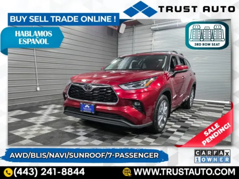 Red 2020 Toyota Highlander Limited AWD 7-Passenger SUV for sale in Sykesville, MD