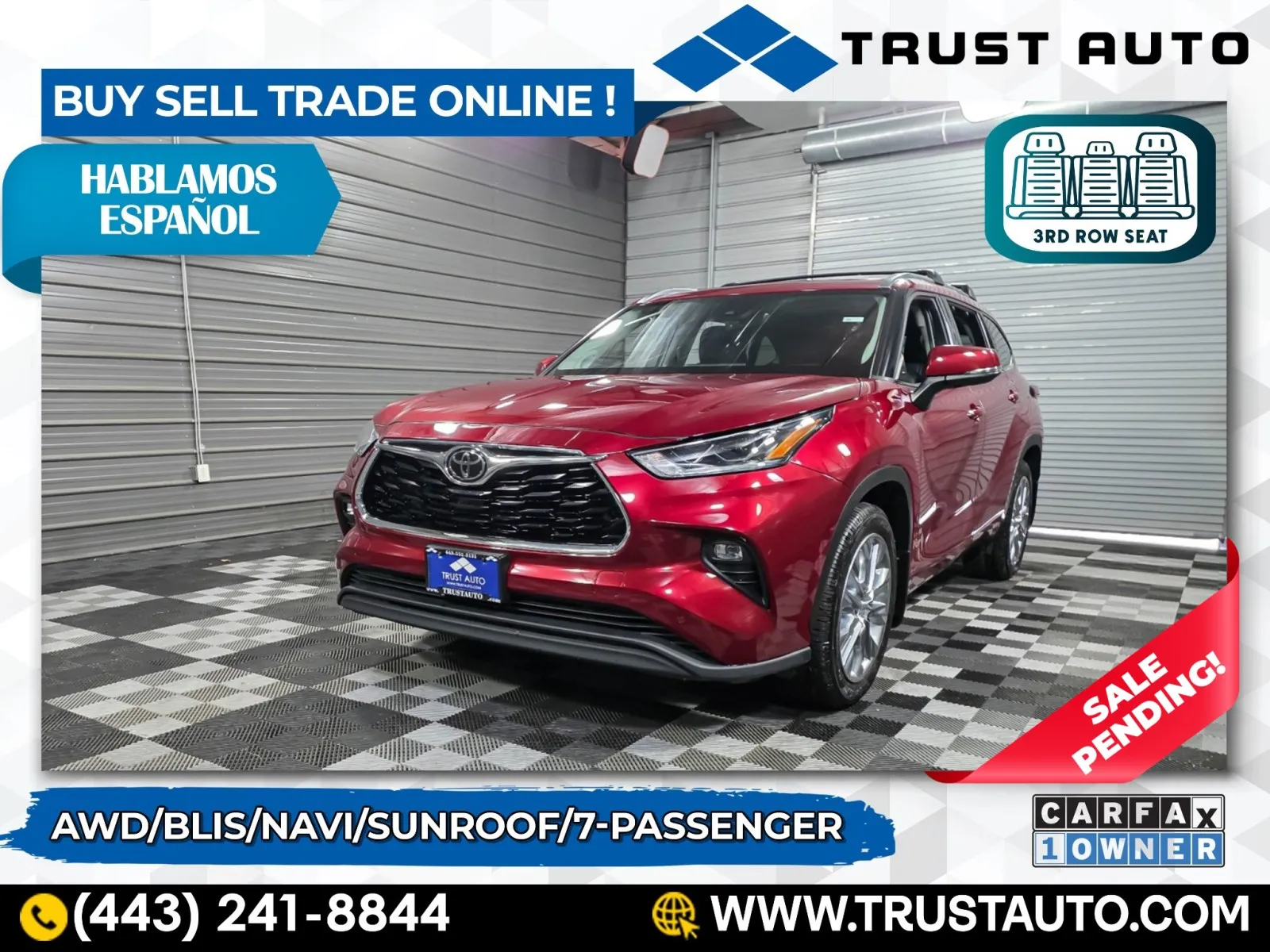 2020 Toyota Highlander Limited AWD 7-Passenger SUV for sale in Sykesville, MD