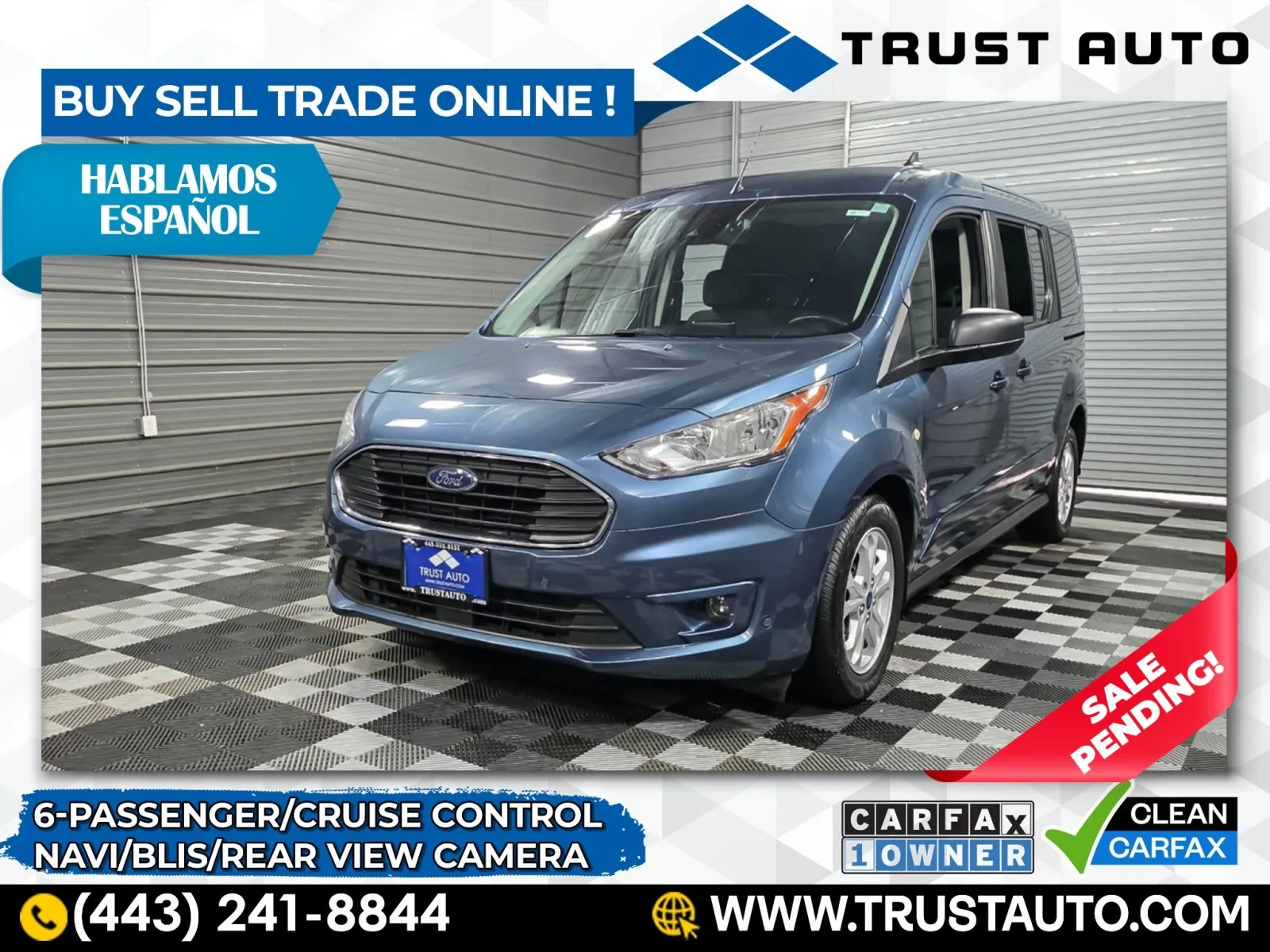 2020 Ford Transit Connect XLT LWB 6-Passenger Minivan/Van/Wagon w/Rear Liftgate for sale in Sykesville, MD