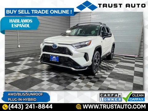 White 2022 Toyota RAV4 Prime XSE AWD Plug-In-Hybrid SUV for sale in Sykesville, MD