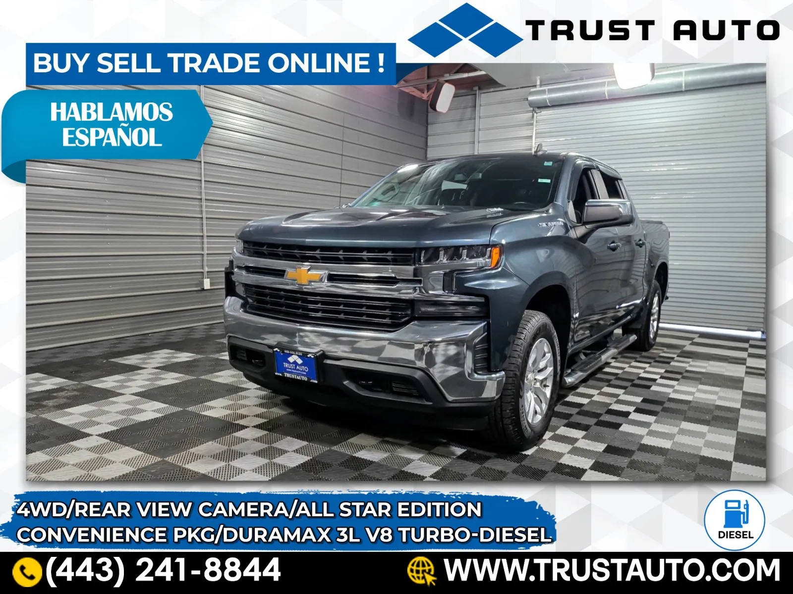 2020 Chevrolet Silverado 1500 LT 4WD Crew Cab Duramax Turbo Diesel Pickup Truck w/All Star Edition