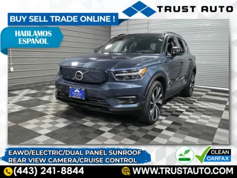 Blue 2022 Volvo XC40 Recharge Pure Electric Twin Plus eAWD Luxury SUV for sale in Sykesville, MD
