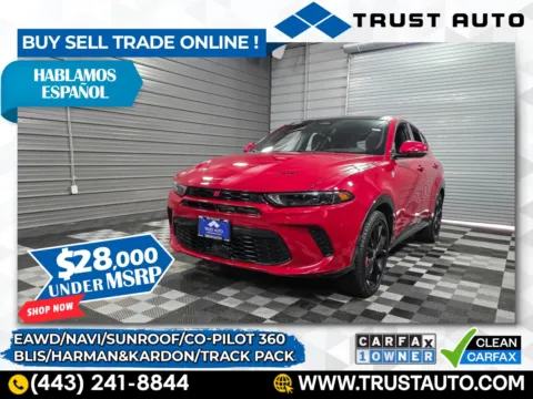Red 2024 Dodge Hornet R/T Plus eAWD Hybrid-Electric Luxury SUV w/Track Pack for sale in Sykesville, MD