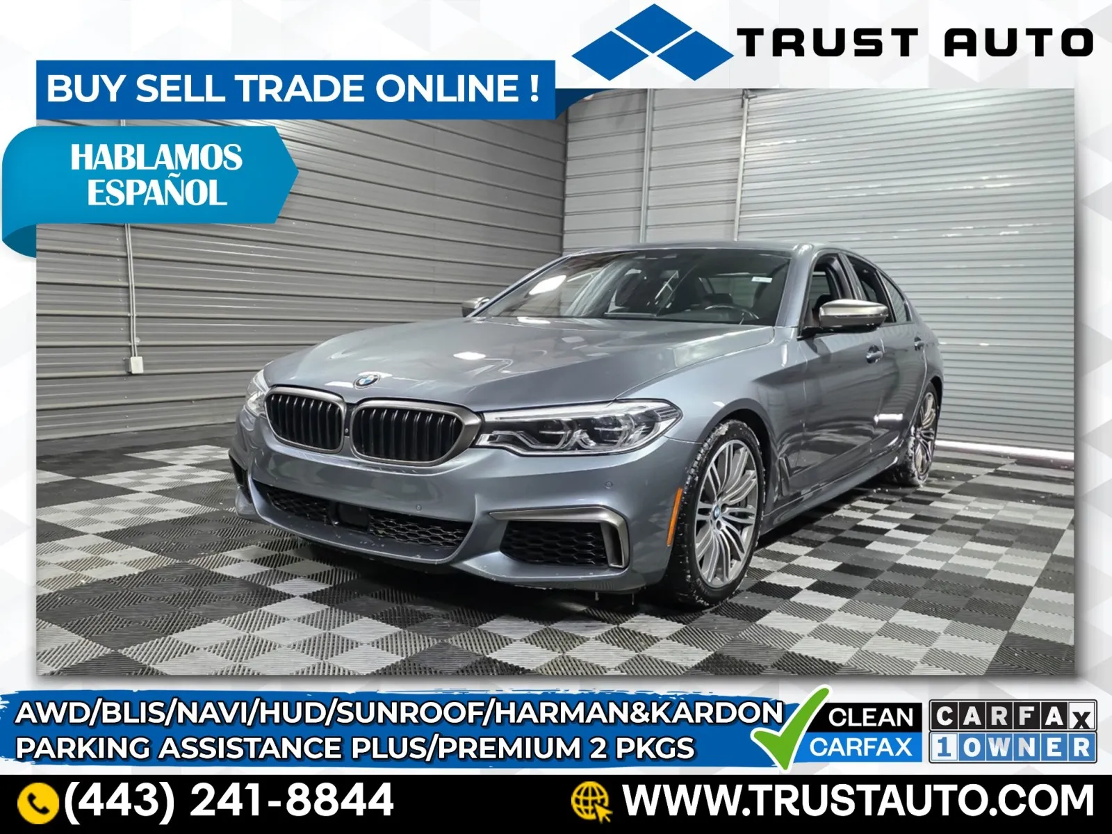 Gray 2019 BMW 5 Series M550i xDrive AWD Luxury Sedan for sale in Sykesville, MD