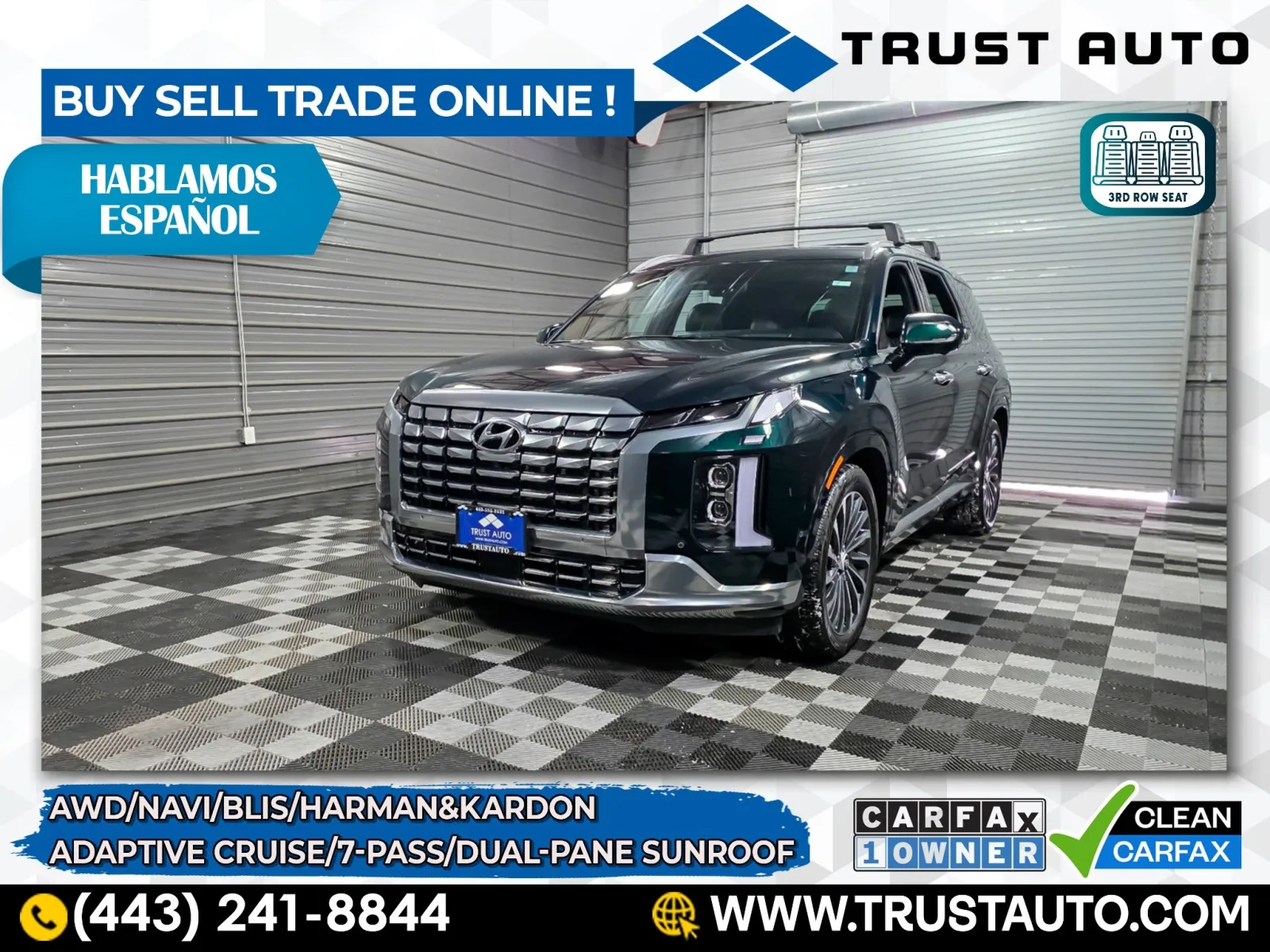 Green 2025 Hyundai Palisade Calligraphy AWD 7-Passenger SUV for sale in Sykesville, MD