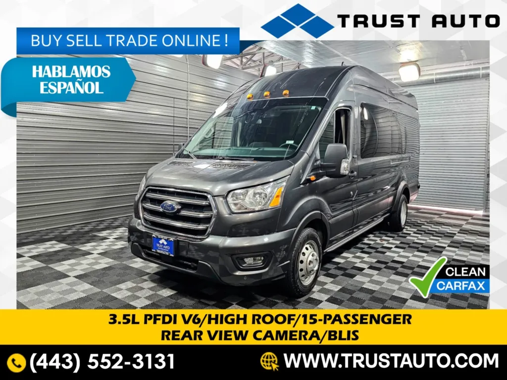 Used 2020 Ford Transit T-350 15-Passenger XLT DRW 148''WB High