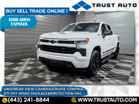 White 2022 Chevrolet Silverado 1500 RST 4WD Crew Cab Pickup Truck w/Z71 Off-Road and Protection Pkg for sale in Sykesville, MD