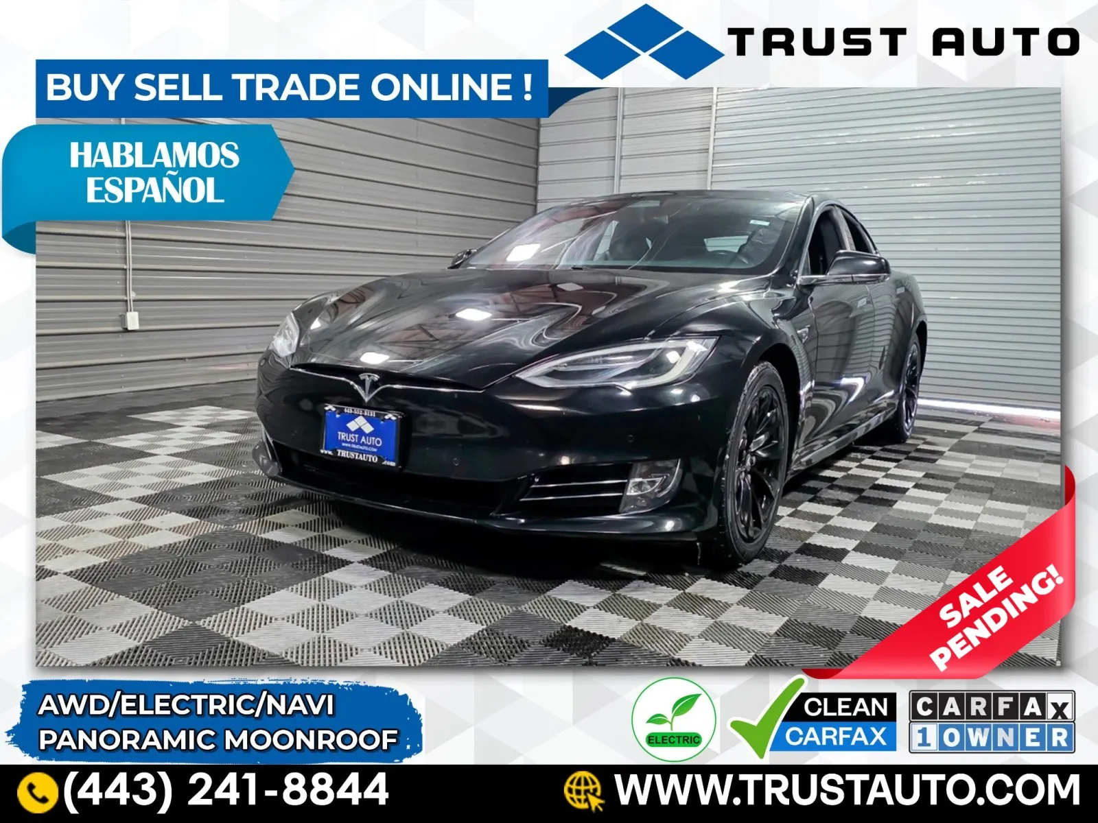 2018 Tesla Model S 100D AWD Electric Sedan for sale in Sykesville, MD