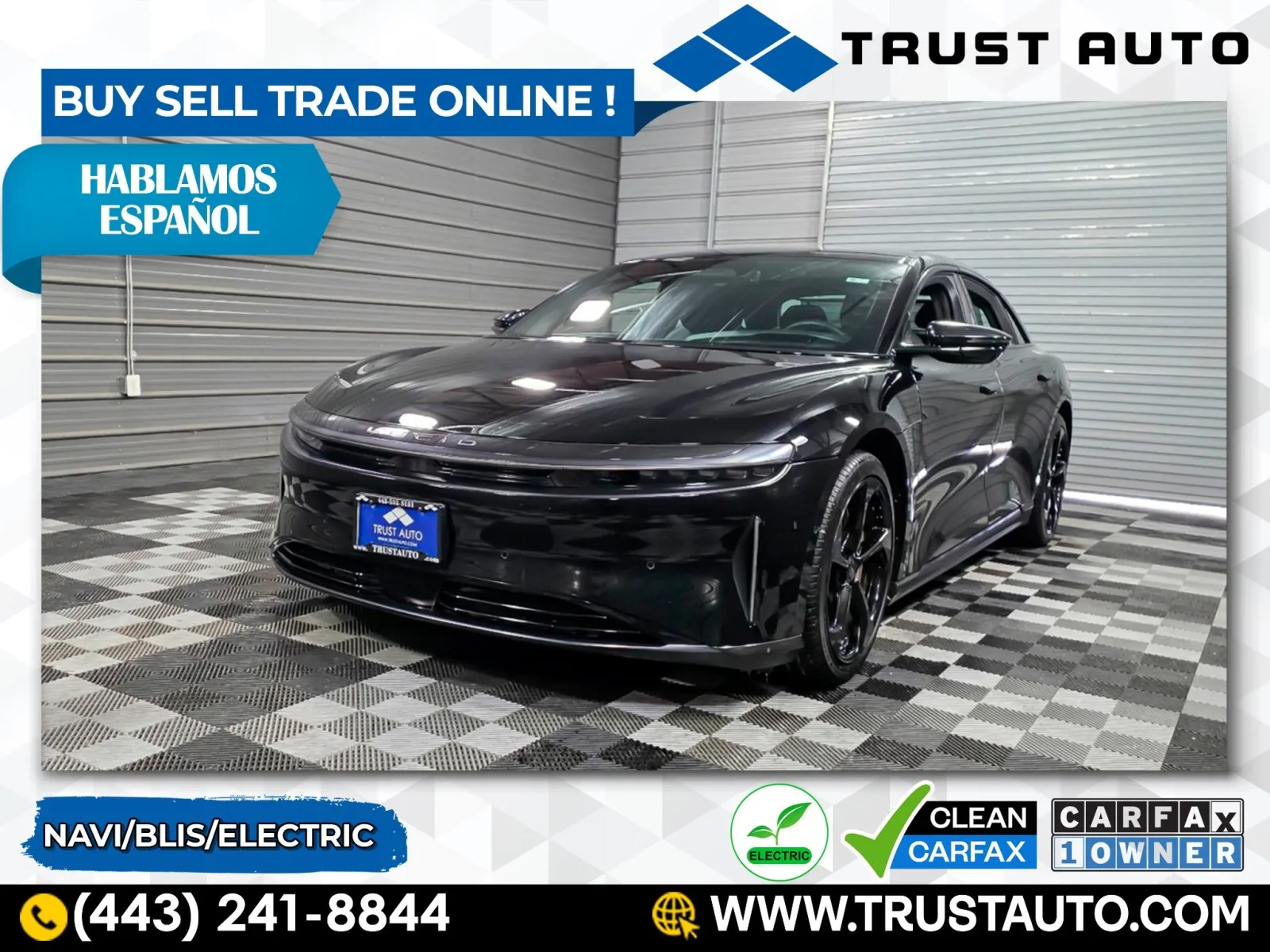 Black 2024 Lucid Air Pure Electric Sedan for sale in Sykesville, MD