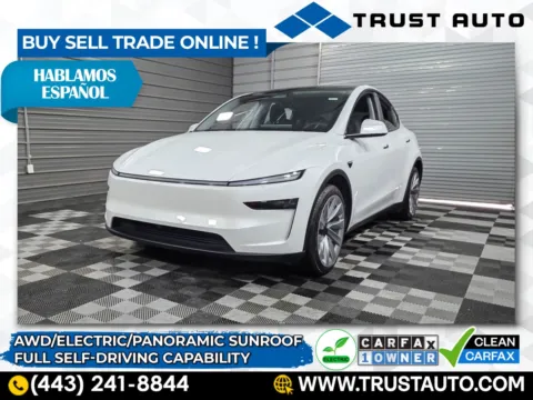 White 2026 Tesla Model Y Long Range AWD Electric SUV for sale in Sykesville, MD