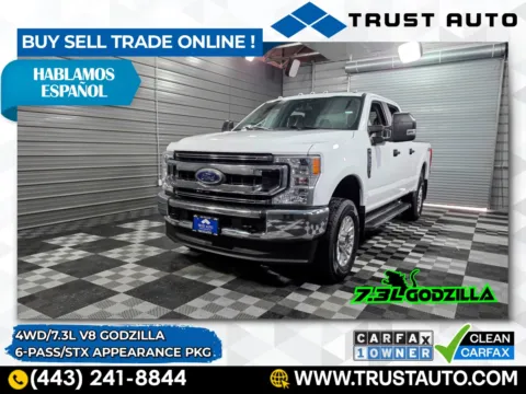 White 2022 Ford Super Duty F-350 SRW XL 4WD Crew Cab 7.3L V8 Godzilla Pickup Truck w/STX Appearance Pkg for sale in Sykesville, MD
