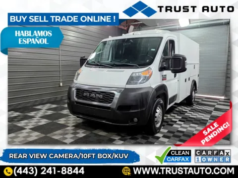 White 2019 Ram ProMaster 3500 Cutaway 136''WB 10FT Box Service/Utility/Commercial/KUV/Van for sale in Sykesville, MD