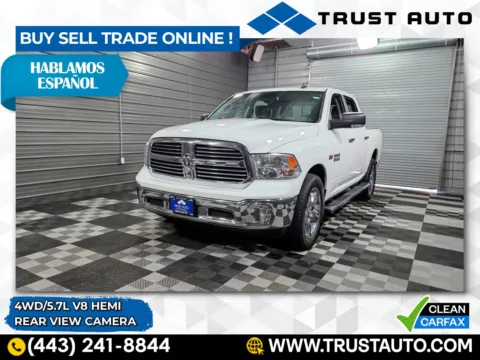 Silver 2018 Ram 1500 Big Horn 4WD Crew Cab Pickup Truck for sale in Sykesville, MD