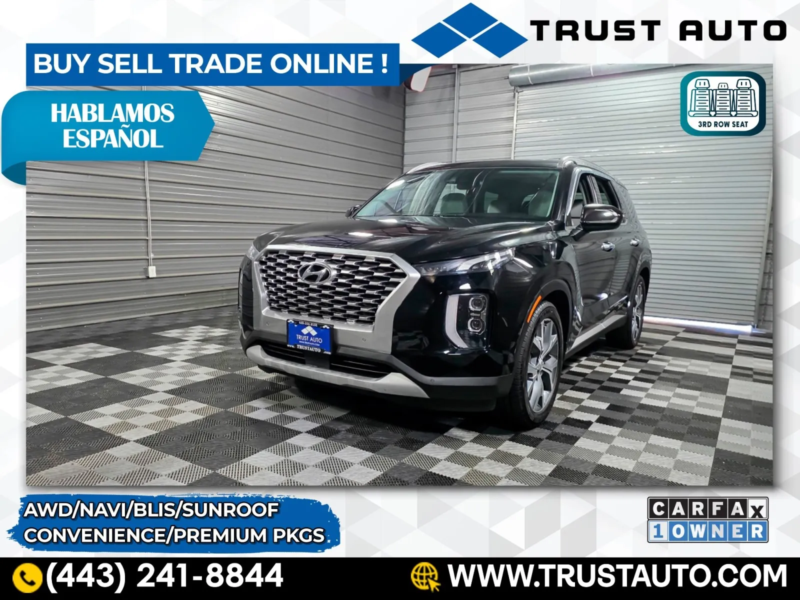 Black 2021 Hyundai Palisade SEL AWD 7-Passenger SUV w/Convenience/Premium Pkgs for sale in Sykesville, MD