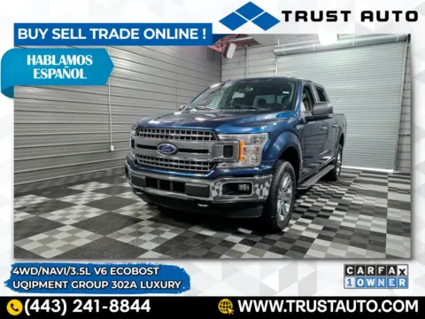 Blue 2018 Ford F-150 XLT 4WD SuperCrew Pickup Truck w/Equipment Pkg for sale in Sykesville, MD