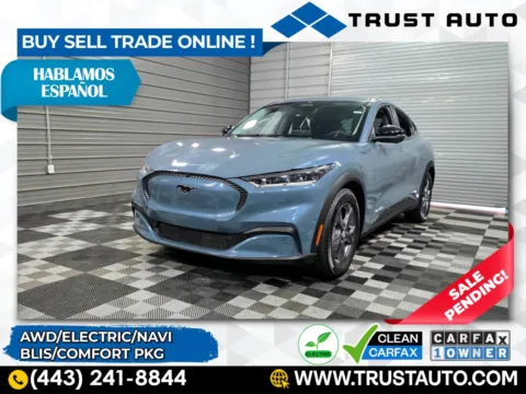 Blue 2023 Ford Mustang Mach-E Select AWD Electric SUV w/Comfot Pkg for sale in Sykesville, MD