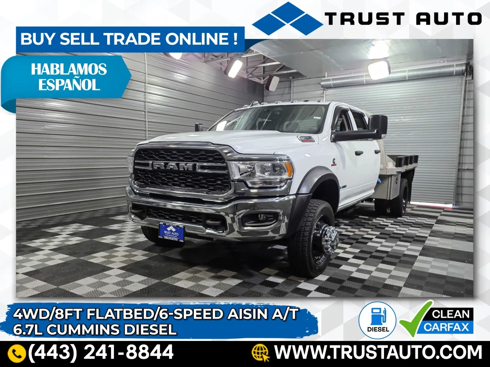 White 2020 Ram 5500 Chassis Tradesman Crew Cab 4WD for sale in Sykesville, MD