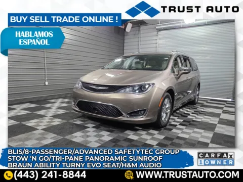Silver 2017 Chrysler Pacifica Limited 8-Passenger Minivan/Van w/BraunAbility Turny Evo Seat for sale in Sykesville, MD