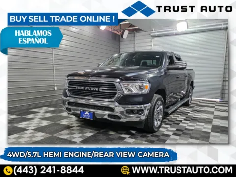 Blue 2021 Ram 1500 Big Horn 4WD Crew Cab 5.7L Hemi Pickup Truck for sale in Sykesville, MD