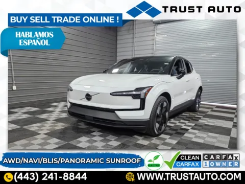 White 2025 Volvo EX30 Plus AWD Electric SUV for sale in Sykesville, MD