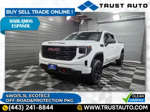 White 2022 GMC Sierra 1500 Elevation 4WD Crew Cab Pickup Truck for sale in Sykesville, MD