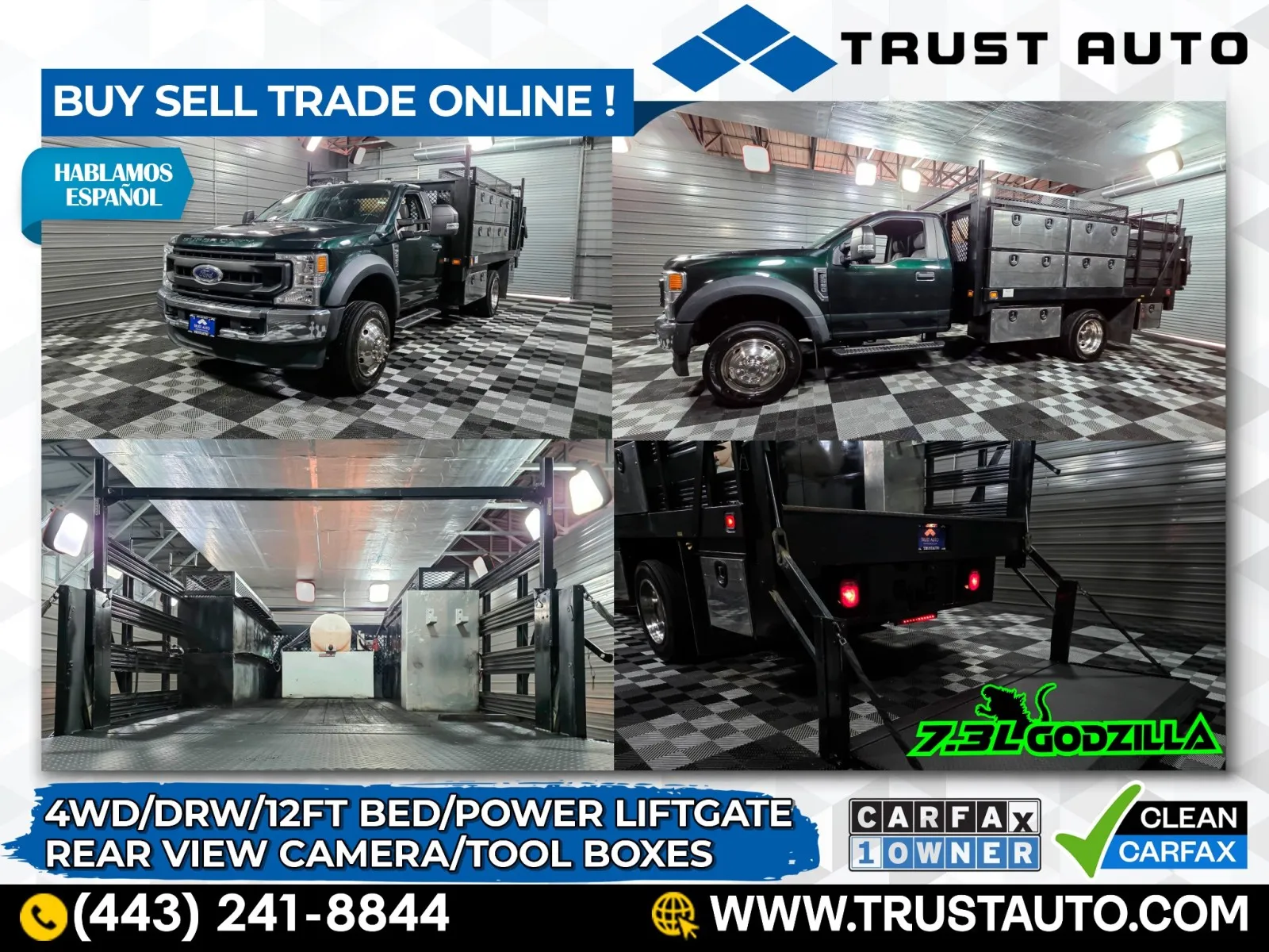 White 2021 Ford F-550 Super Duty Chassis XL 4WD DRW Regular Cab Dually 12FT Bed 7.3L V8 Godzilla Pickup Truck w/Power Liftgate for sale in Sykesville, MD