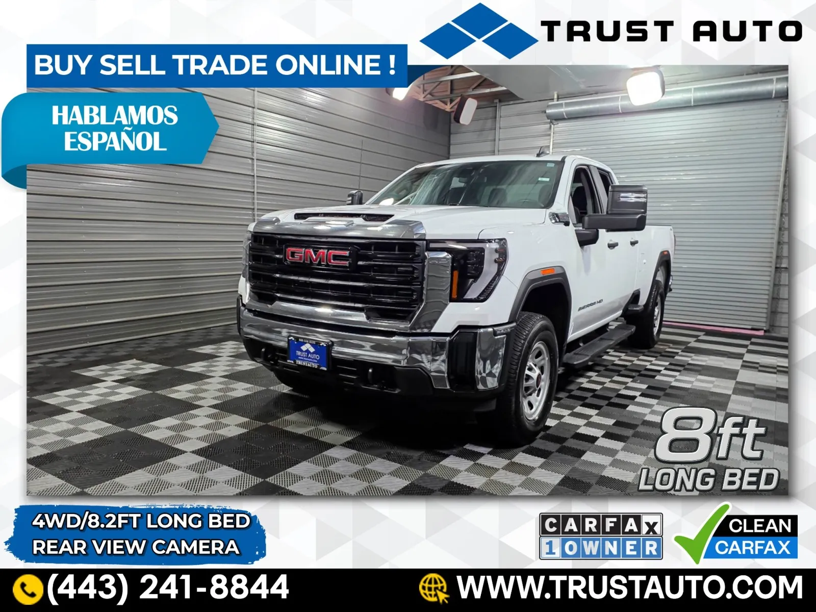 White 2024 GMC Sierra 3500HD Pro 4WD Double Cab 8.2FT Long Bed Pickup Truck for sale in Sykesville, MD