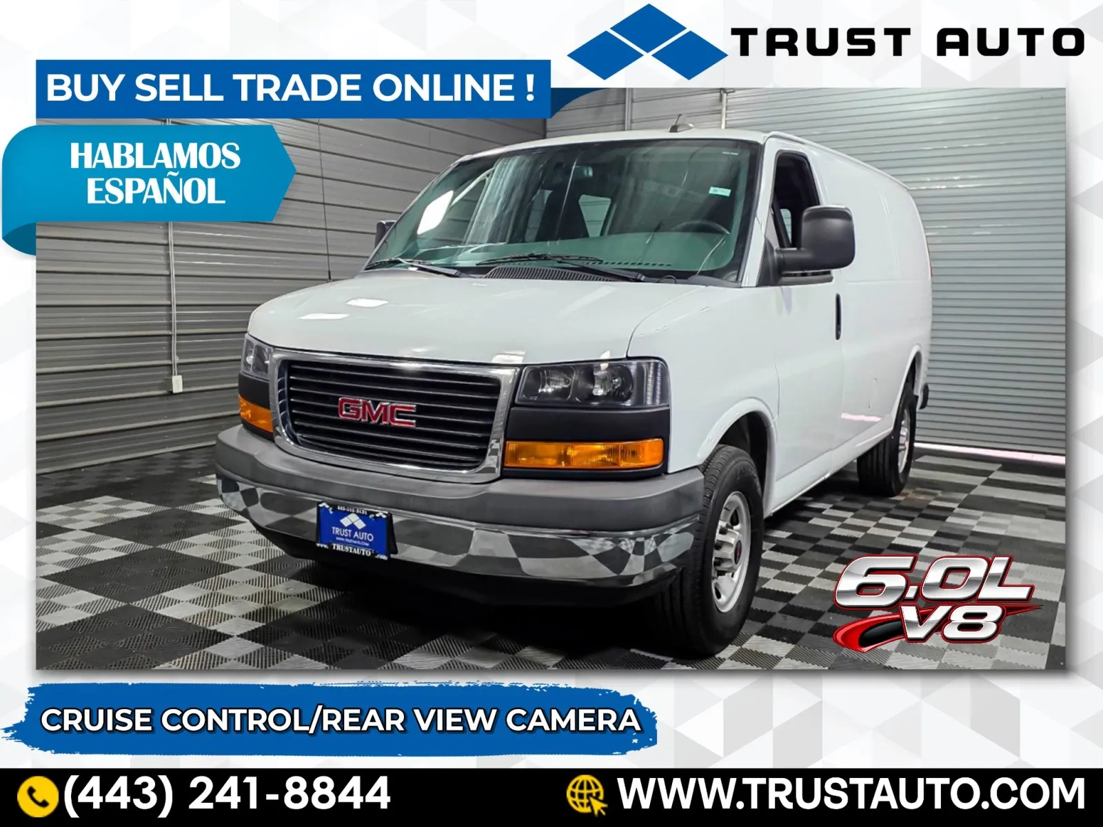 White 2020 GMC Savana 2500 Cargo 135''WB Cargo 6.0L V8 Vortec Minivan/Van for sale in Sykesville, MD