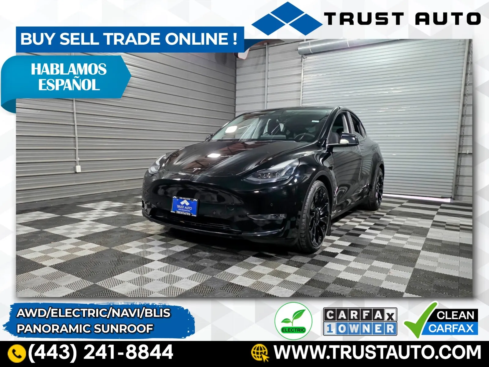Black 2021 Tesla Model Y Performance AWD Electric SUV w/Full Self-Driving Capability for sale in Sykesville, MD