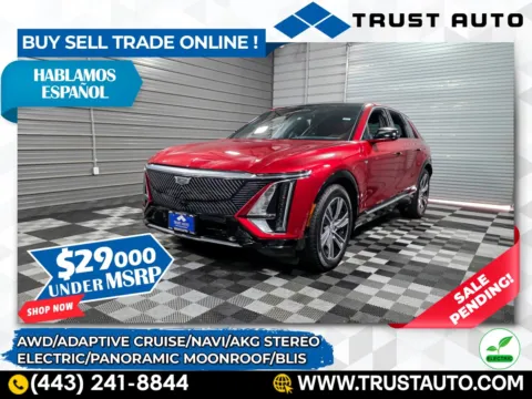 Red 2024 Cadillac LYRIQ Luxury 2 AWD Electric SUV for sale in Sykesville, MD