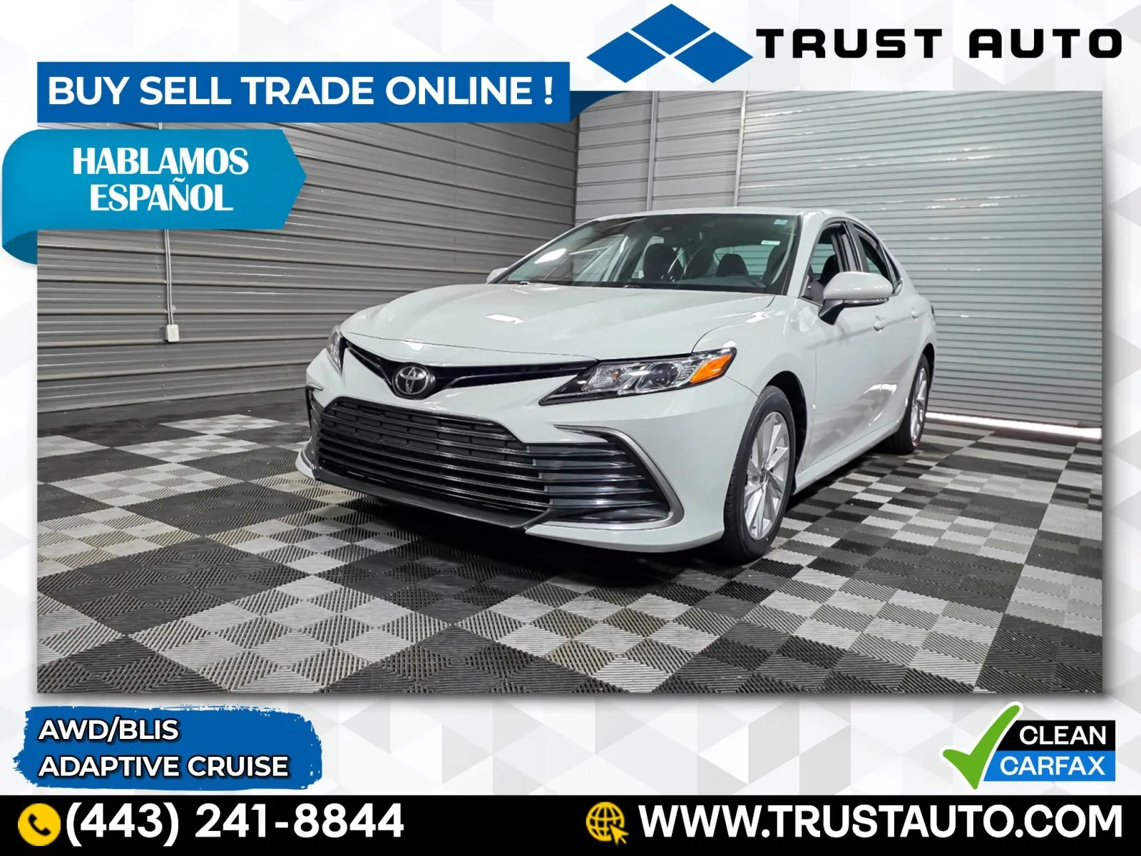 White 2022 Toyota Camry LE AWD 4-Door Sedan for sale in Sykesville, MD