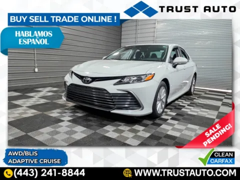 White 2022 Toyota Camry LE AWD 4-Door Sedan for sale in Sykesville, MD