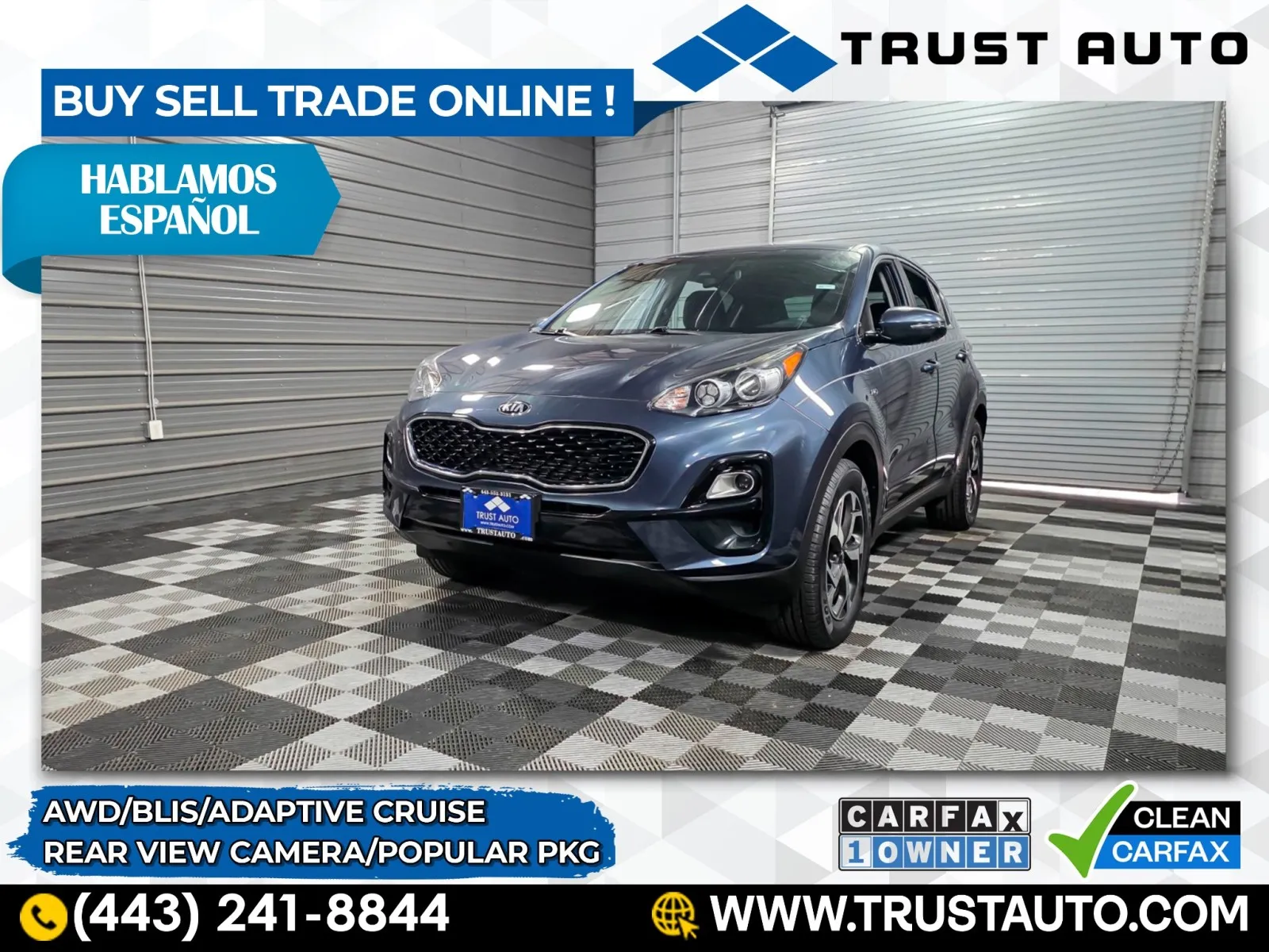 Blue 2021 Kia Sportage LX AWD SUV w/Popular Pkg for sale in Sykesville, MD