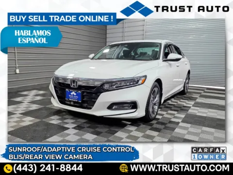 White 2020 Honda Accord EX-L 1.5T CVT Sedan for sale in Sykesville, MD