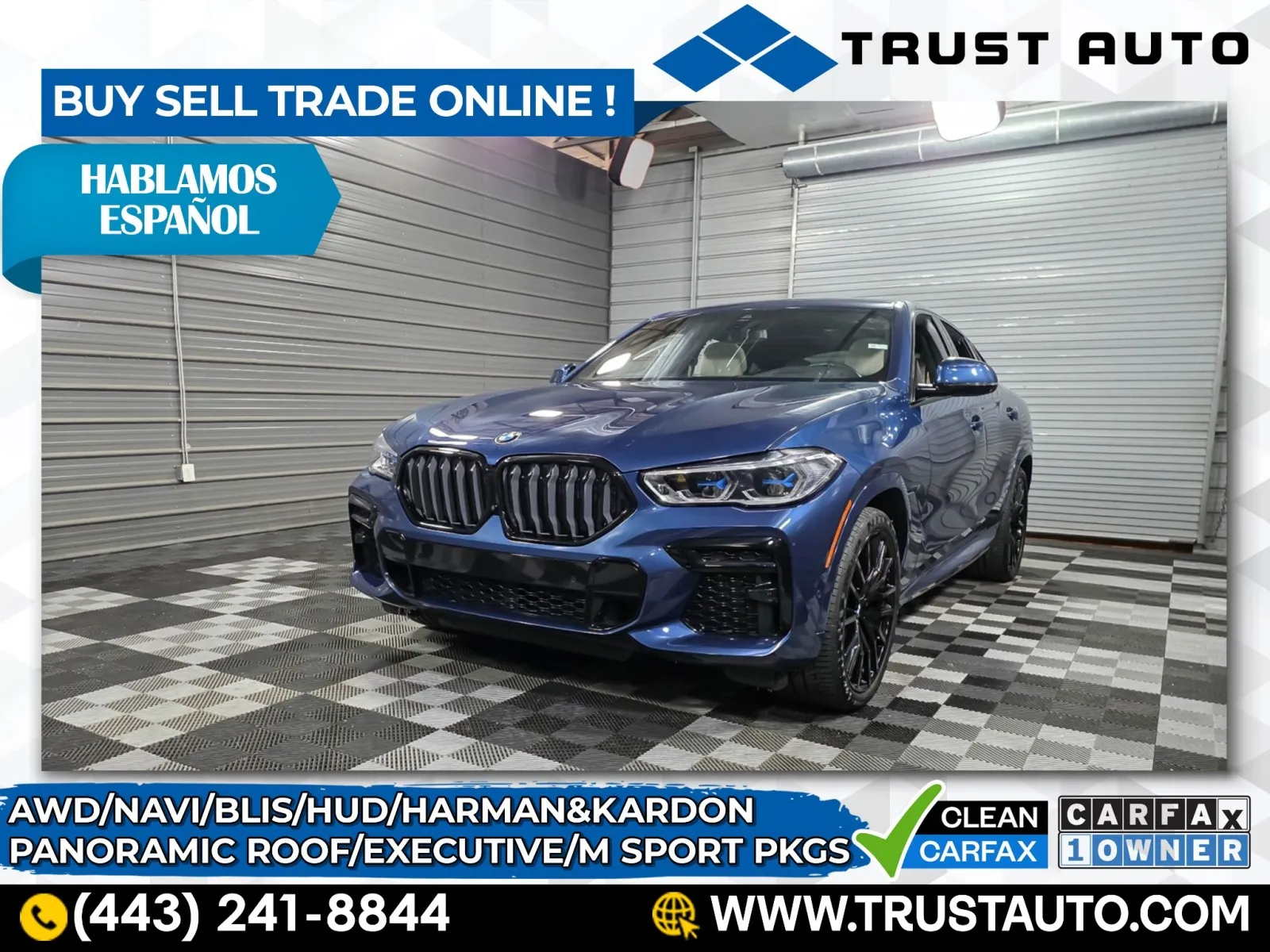 Blue 2023 BMW X6 xDrive40i AWD Luxury SUV for sale in Sykesville, MD