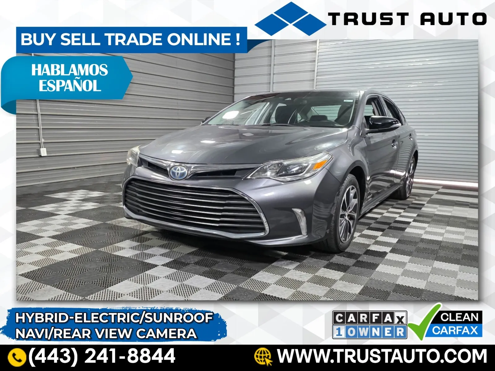 Gray 2018 Toyota Avalon Hybrid XLE Premium Hybrid Electric Sedan for sale in Sykesville, MD