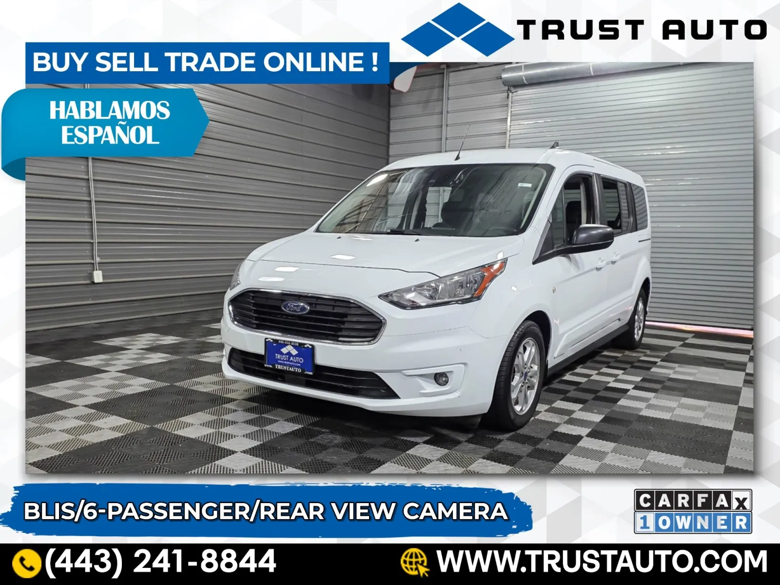 White 2022 Ford Transit Connect Wagon XLT 6-Passenger Minivan/Van for sale in Sykesville, MD