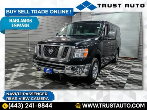 Black 2019 Nissan NV 3500HD 12-Passenger SL Low Roof Minivan/Van for sale in Sykesville, MD