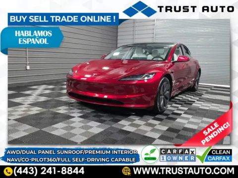 Red 2025 Tesla Model 3 Long Range AWD Luxury Electric Sedan for sale in Sykesville, MD