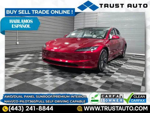 Red 2025 Tesla Model 3 Long Range AWD Luxury Electric Sedan for sale in Sykesville, MD